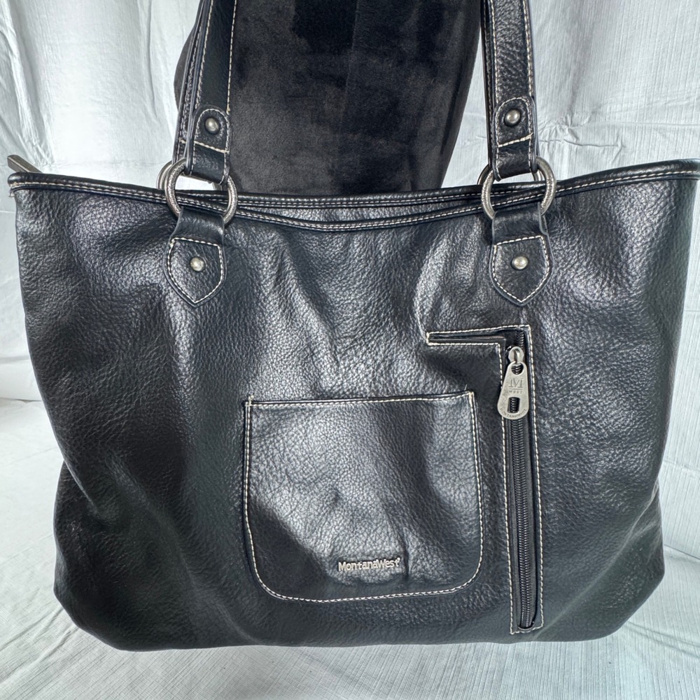 Montana West Southwestern Aztec Tote Bag Concealed Carry Black Teal - Picture 3 of 11